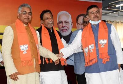 बंगाल: सुवेंदु अधिकारी और पूर्व आईपीएस भारती सहित 57 लोगों को बीजेपी से मिला टिकट