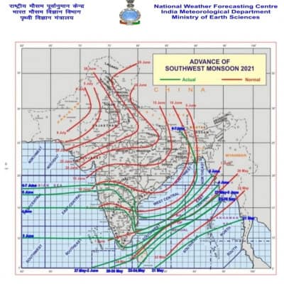 पूर्वी भारत में 10 जून से बारिश के आसार